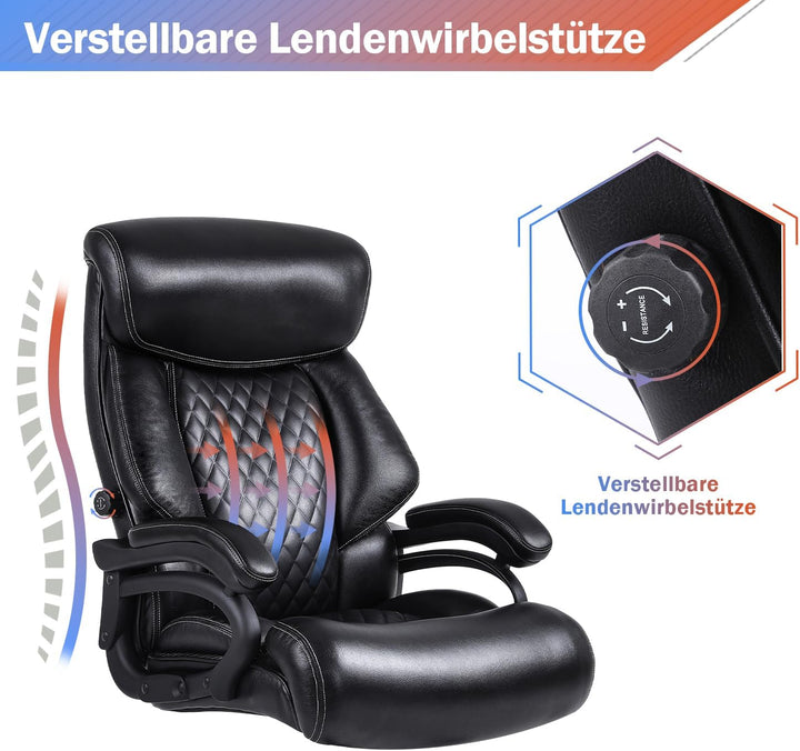 Bosmiller Bürostuhl Chefsessel 200kg Belastbarkeit Bürostuhl 200kg Ergonomischer Schreibtischstuhl D
