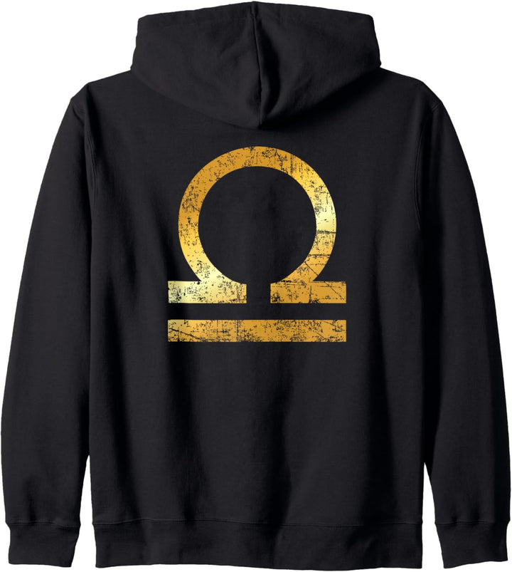 Sternzeichen Waage (Vintage Gelb) Kapuzenjacke