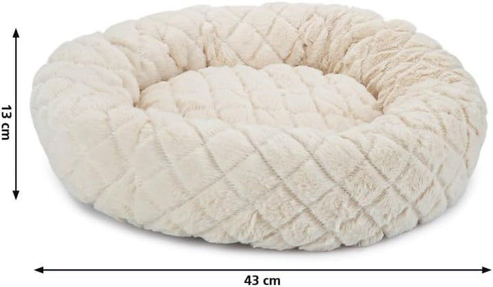 Beeztees Levisa, Katzenbett, Plüsch, beige, 43x43x13 cm, Beige