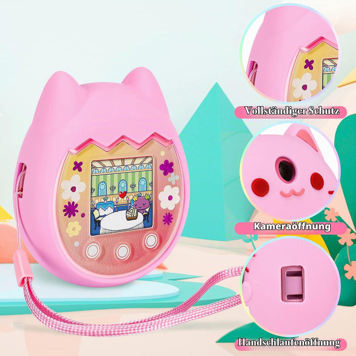 Meetikar Silikon Hülle und Hartschalenkoffer kompatibel mit Tamagotchi Pix Virtuelles Haustierspielz