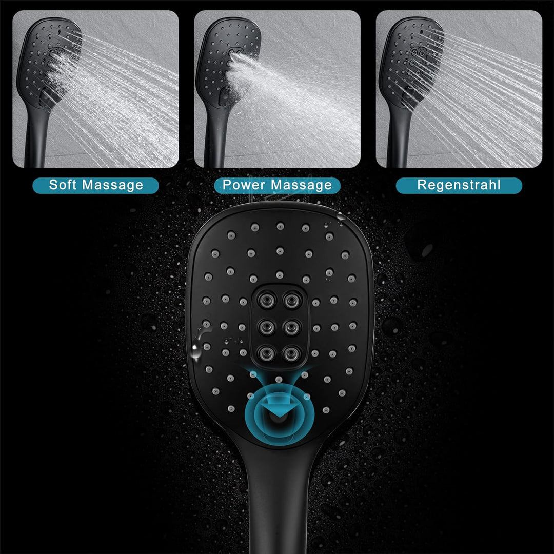 Görbach Duschset Rail Shower kit Handbrause Duschstange Duschablage/Seifenschale Handbrauseschlauch
