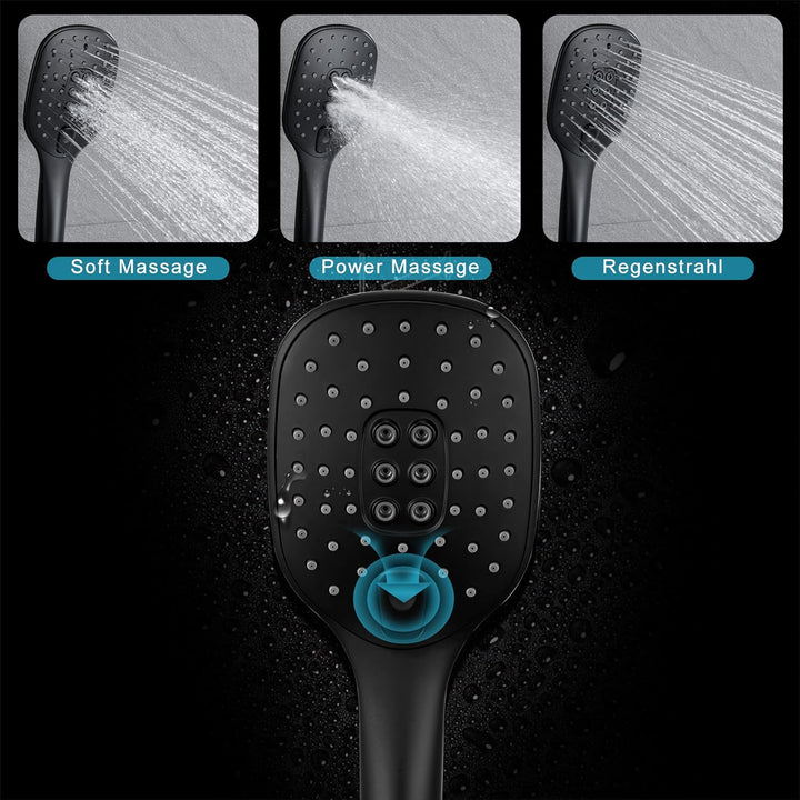 Görbach Duschset Rail Shower kit Handbrause Duschstange Duschablage/Seifenschale Handbrauseschlauch
