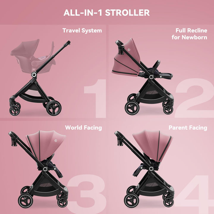 ELITTLE Kinderwagen Verstellbarer Fahrtrichtung,ELITTLE EMU Klappbar Buggy,Automatische Schwerpunktv