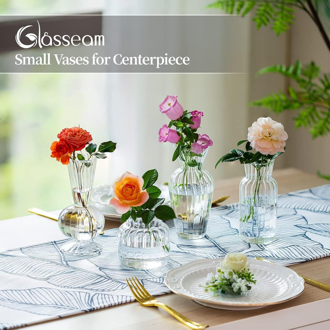 Kleine Vasen Hochzeit Tischdeko Vintage, 8 Teilig Mini Vase Glas Blumenvase Modern Set Hydroponic Gl