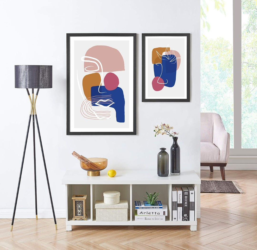 ACAZA A1 Bilderrahmen 59,4x84 cm Format Din A1 Schwarz, MDF Holz mit bruchsicherem Acrylglas, für Ph