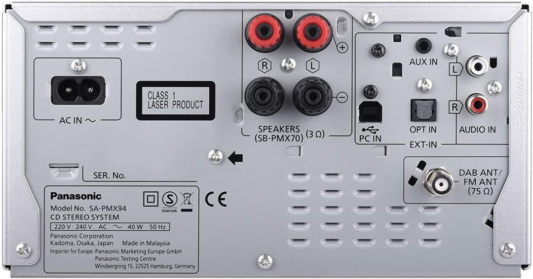 Panasonic SC-PMX94EG-S Micro HiFi System (120 W RMS, Digital DAB+, CD, UKW , Bluetooth, USB, AUX) si