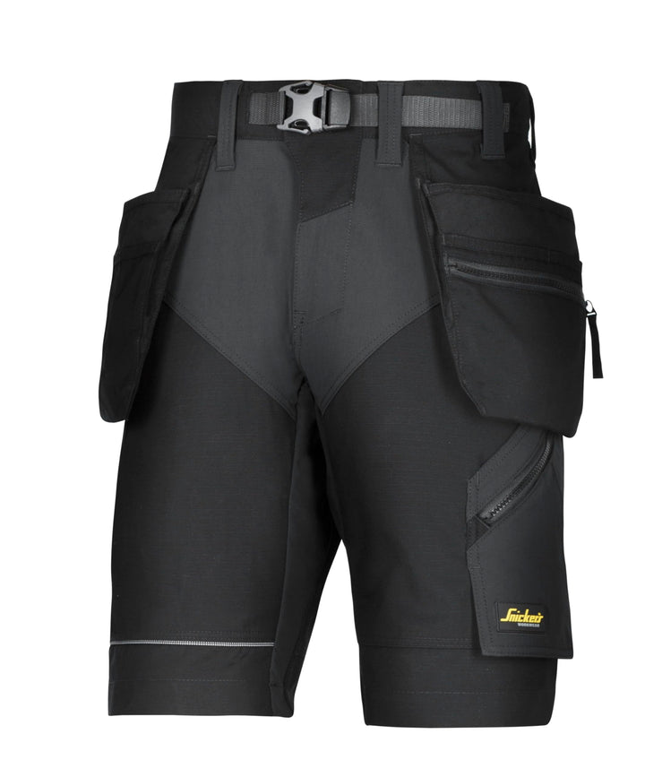 Snickers Workwear 6904 FlexiWork Arbeitsshorts mit Holstertaschen, 1 Stück, 58, schwarz, 69040404058