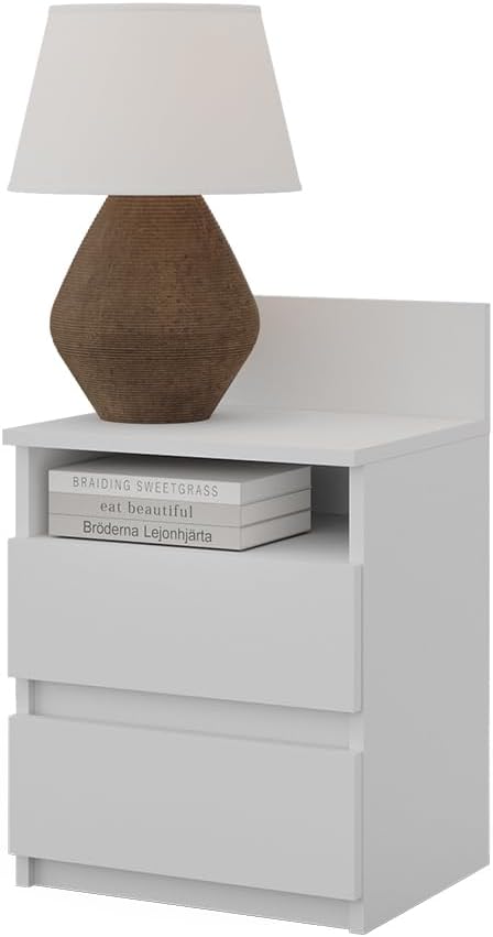 Vicco Nachttisch Monty, Weiss, 39.6 x 59.1 cm 40 x 59 cm Einzeln Weiss, 40 x 59 cm Einzeln Weiss