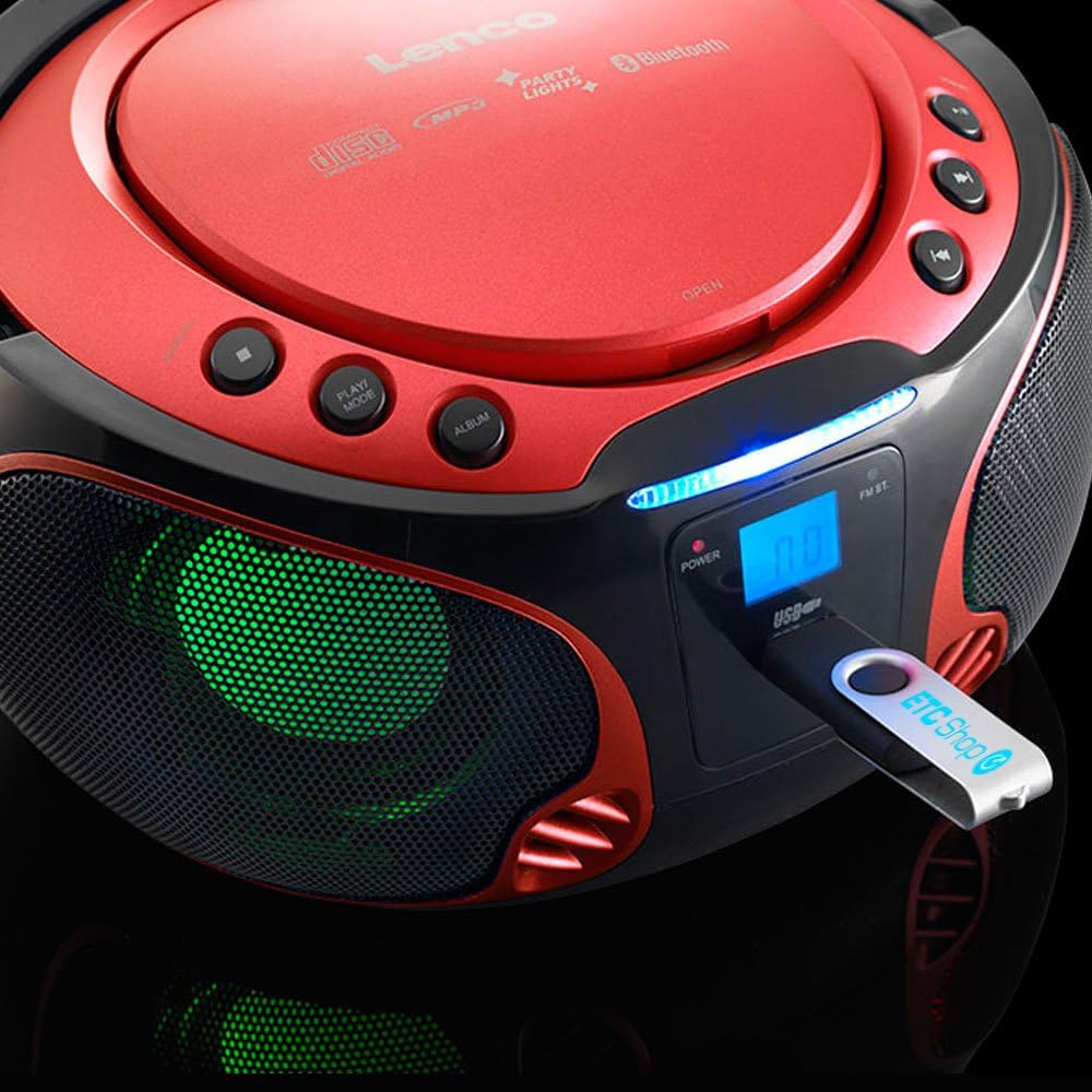 Lenco SCD-550 - CD-Player für Kinder - CD-Radio - Stereoanalage - Boombox - MP3 und USB Player - Blu