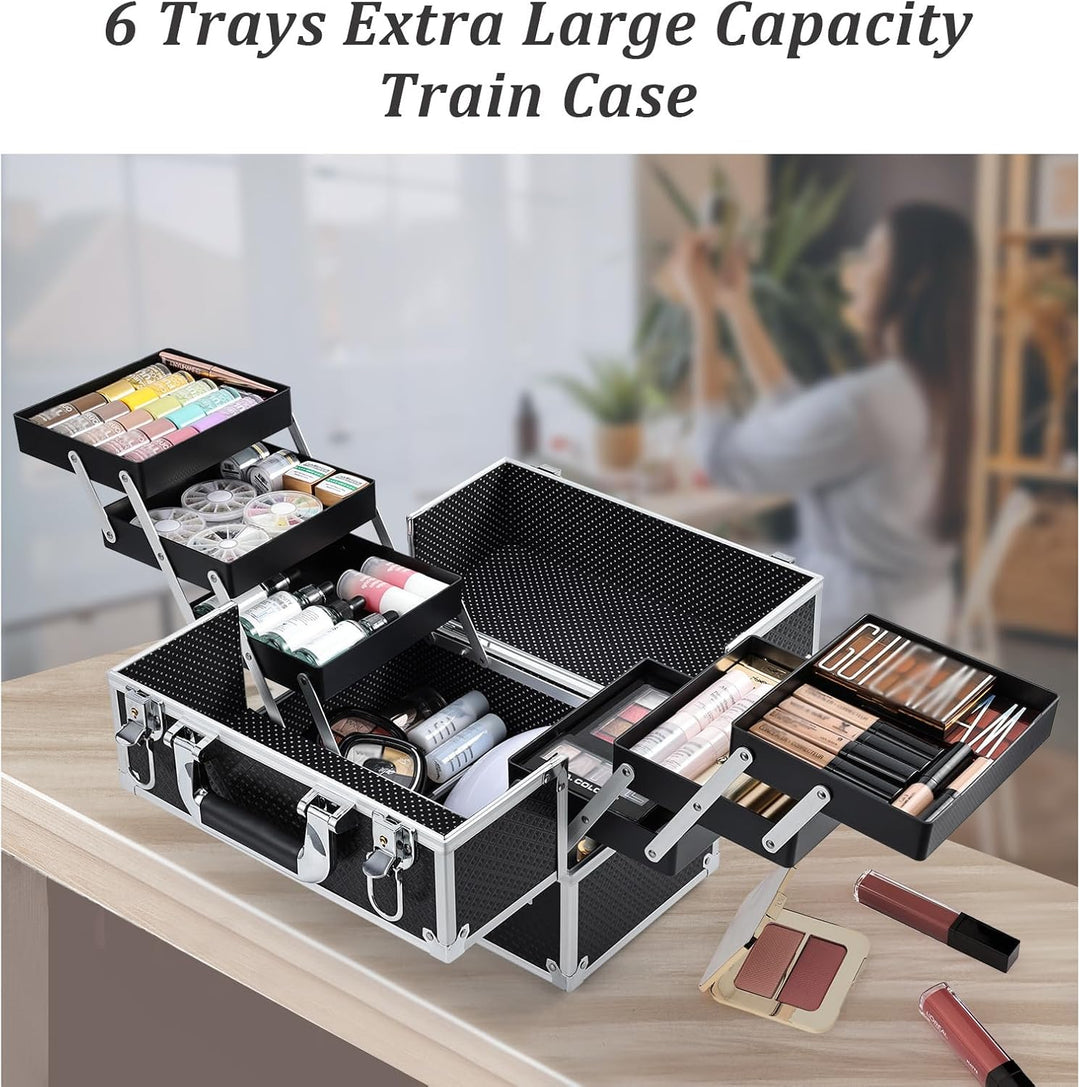 Joligrace Kosmetikkoffer Schminkkoffer, Grosse Kosmetik Make up Organizer Koffer Aufbewahrung Friseu