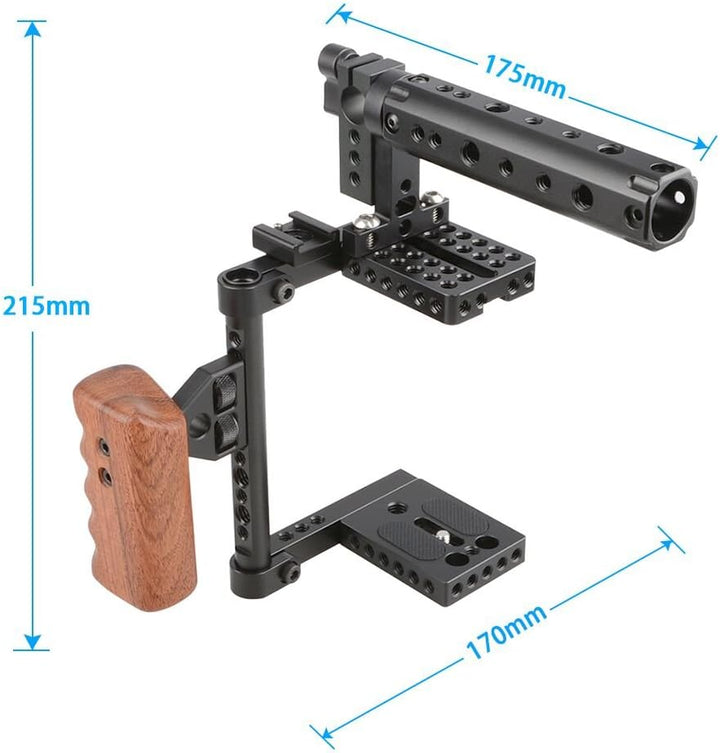 CAMVATE DSLR Kamera Käfig EIN Top Griff Holz Grip für 60D A99 D7000 G7
