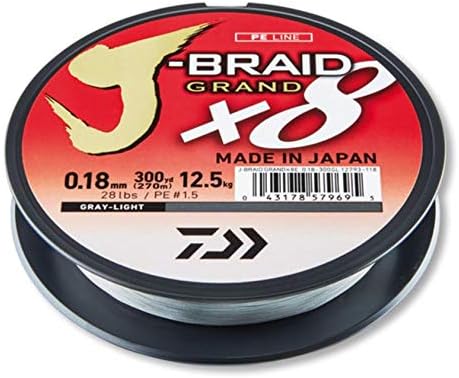 Daiwa J-Braid Grand X8 1350m Gray-Light 8-Fach geflochtene Schnur Angelschnur Fishing Line 0,06mm /