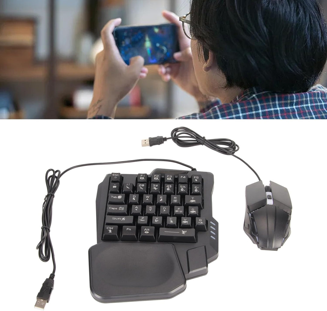 TZ 007 Einhand-Tastatur-Maus-USB-Typ-C-Splitter-Kombination, Kabelgebundene Kabellose Verbindung, Ei