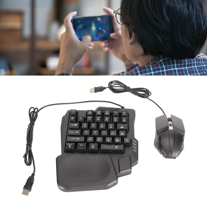 TZ 007 Einhand-Tastatur-Maus-USB-Typ-C-Splitter-Kombination, Kabelgebundene Kabellose Verbindung, Ei