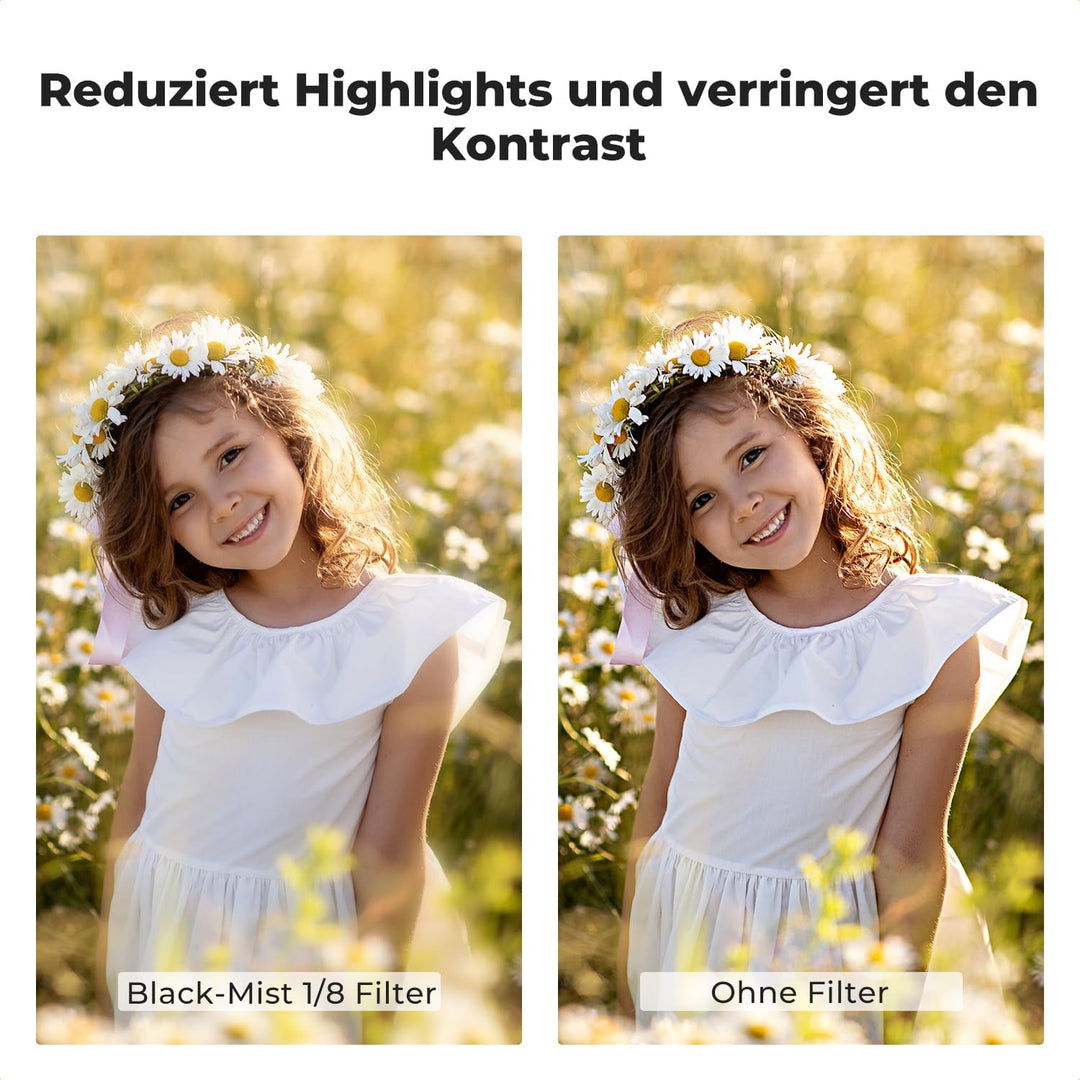 K&amp;F Concept Nano-D Serie Black-Mist 1/8 Filter 58mm Black Promist 1/8 Filter aus Optisches Glas mit