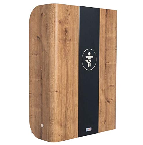 Timkid GmbH Hochklappbarer Wandwickeltisch aus Eiche-Holz mit Mittelteil aus Metall in Farbvarianten