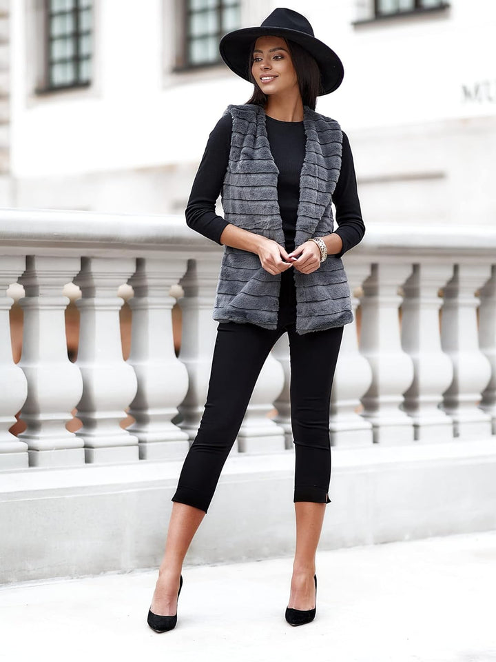 Och Bella Weste für Damen, Weich und Flauschig, Kurze Fellweste, Perfekt für Kältere Tage, Stylische