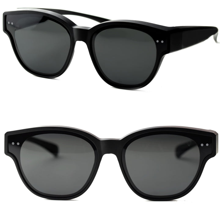 CREYESTAL Polarisiert Überzieh Sonnenbrille mit Antireflex, Überbrille Sonnenbrille für Brillenträge