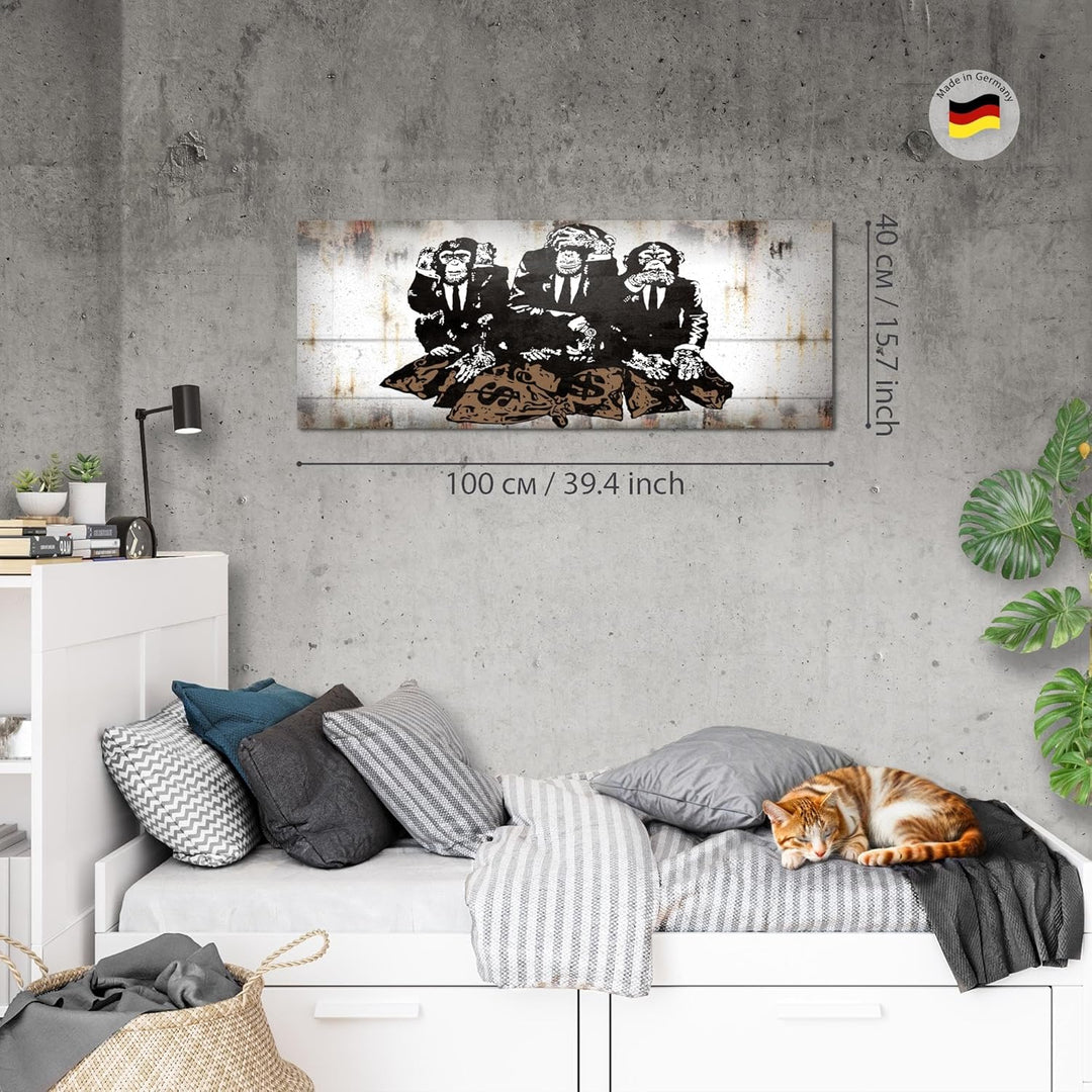 Runa Art Wandbilder Zebra 5 Teilig Bild auf Vlies Leinwand Deko Wohnzimmer Schlafzimmer Abstrakt Gra