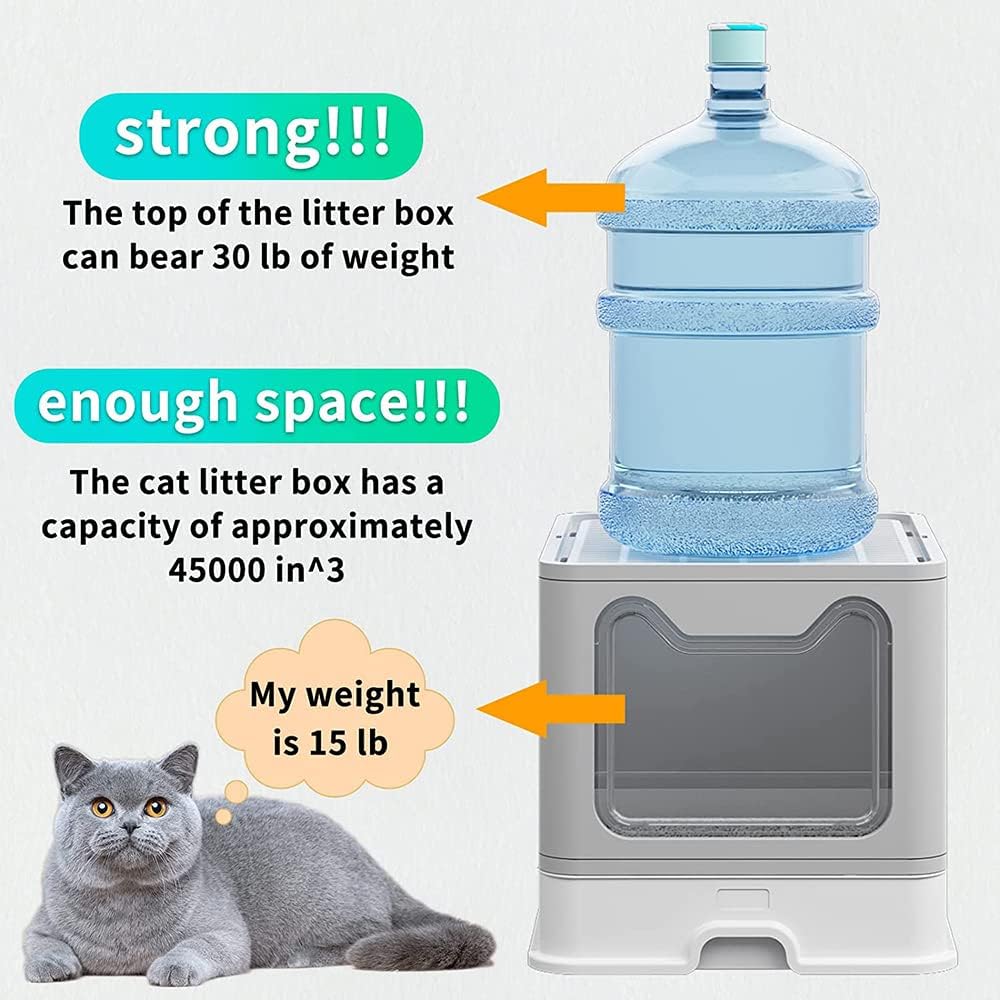 Geschlossene Katzentoilette für Katzen, grosses Haus, Deles, faltbar, mit Deckel mit Deckel und Scha