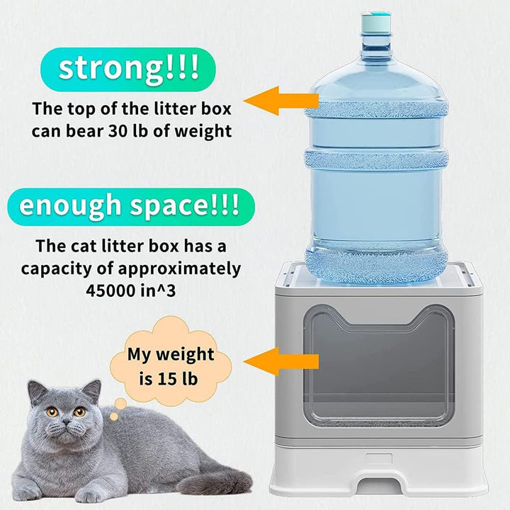 Geschlossene Katzentoilette für Katzen, grosses Haus, Deles, faltbar, mit Deckel mit Deckel und Scha