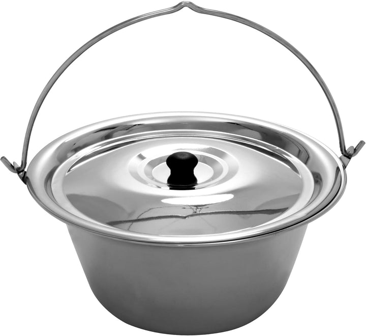 Grillplanet Gulaschkessel 20 Liter Edelstahl, 1 mm Materialstärke und Deckel