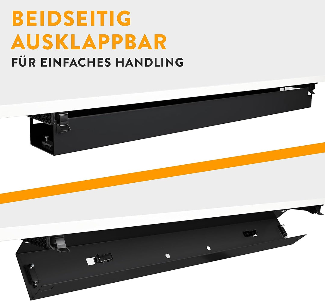 boho office® Kabelkanal Schreibtisch Kabelmanagement Kabelbox - beidseitig klappbare Kabelwanne inkl