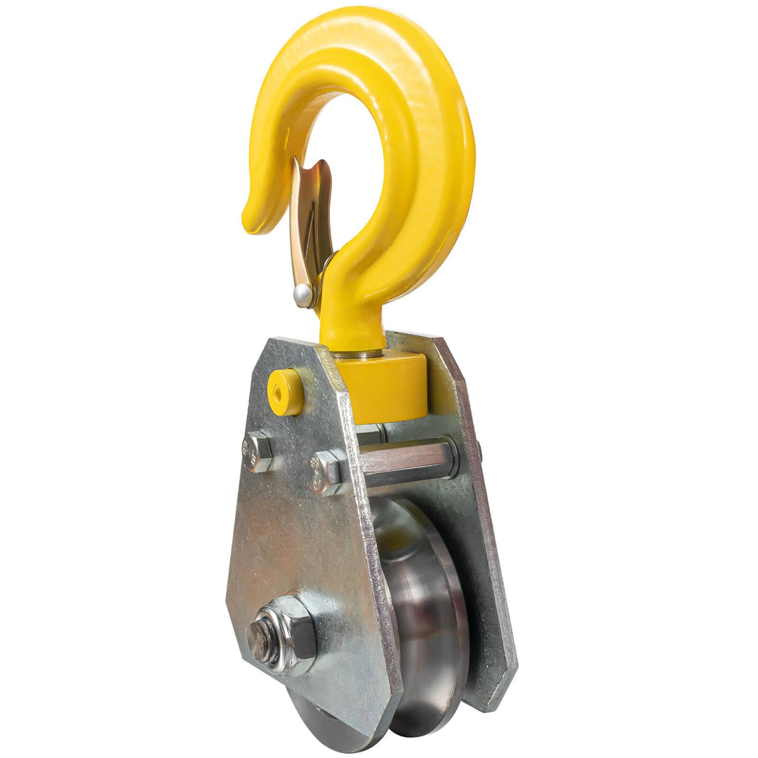 3 Ton Umlenkrolle mit Kugellager und Haken, Umlenkrollen für 17mm Seile Stahlseil, für Seilzug Seilw