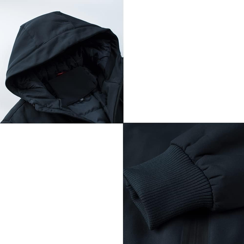 TONY BACKER Herren-Winterjacke, Softshelljacke, wasserdicht, winddicht, mit Kapuze, warme Jacke für