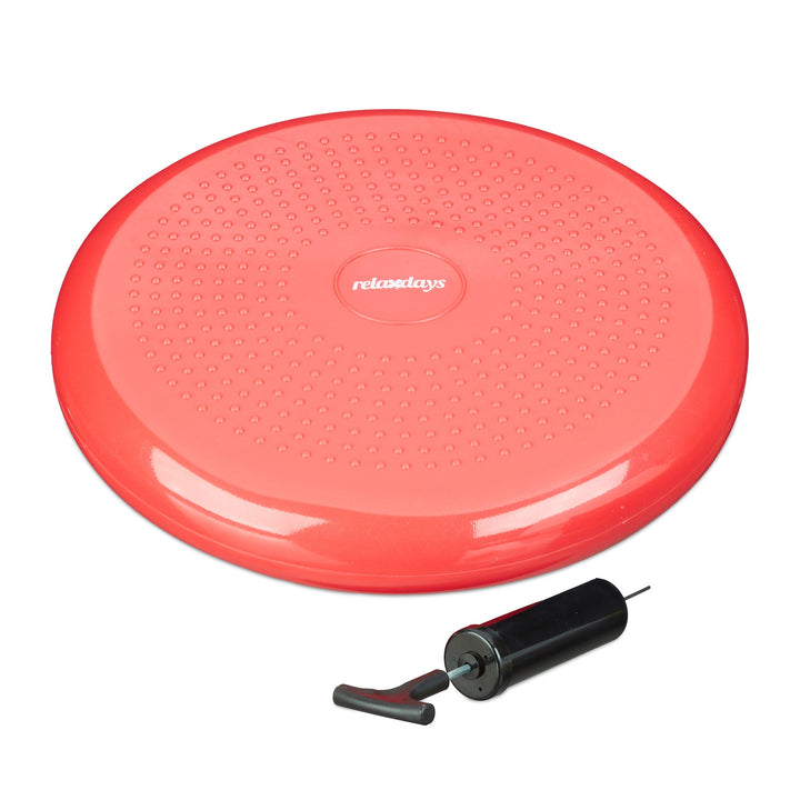 Relaxdays Balance Kissen, max. Gewicht 140 kg, Balance Pad mit Luftpumpe, Ballsitzkissen m. Noppen,