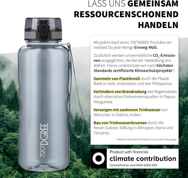 720°DGREE Trinkflasche 1,5l “uberBottle“ +Früchtebehälter - BPA-Frei, Auslaufsicher - Wasserflasche