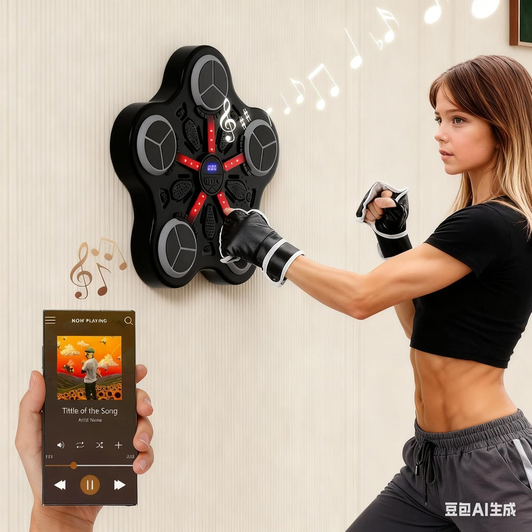 Smart Music Boxing Machine Wand-Boxtrainer mit Bluetooth &, Touchscreen, 3 Modi/3 Geschwindigkeiten,