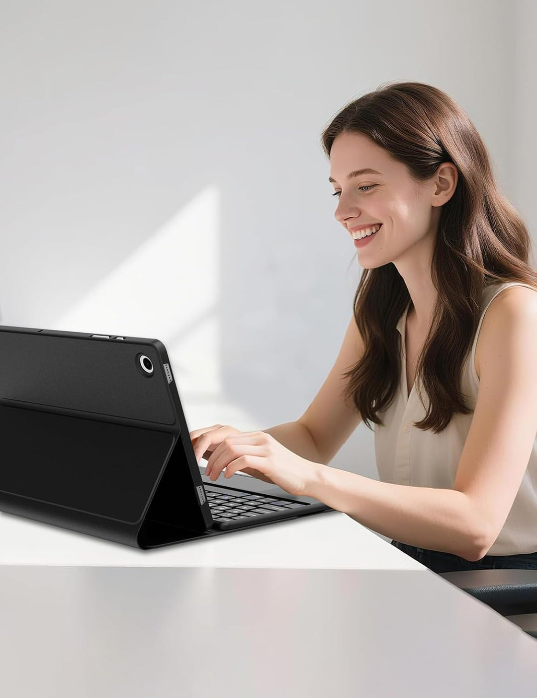 Hülle mit Trackpad Tastatur für Samsung Galaxy Tab S10 FE/S9 FE/S9 10,9/11 Zoll (2025/2023), Bluetoo