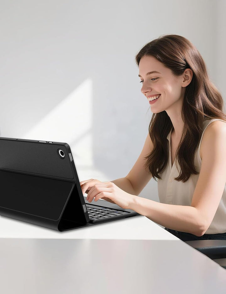 Hülle mit Trackpad Tastatur für Samsung Galaxy Tab S10 FE/S9 FE/S9 10,9/11 Zoll (2025/2023), Bluetoo