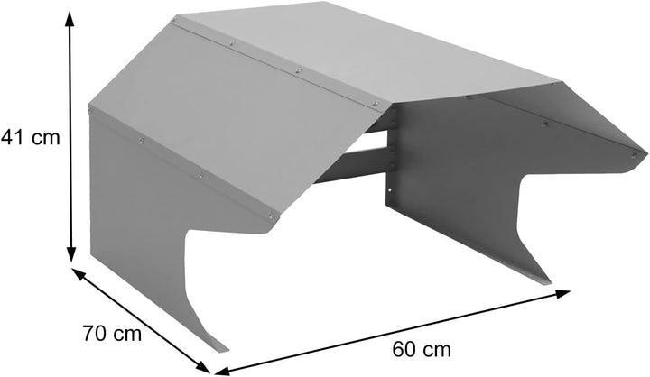 Mähroboter-Garage HWC-L43, Dach Unterstand für Rasenmäher, Metall 40x59x69cm - braun, Braun