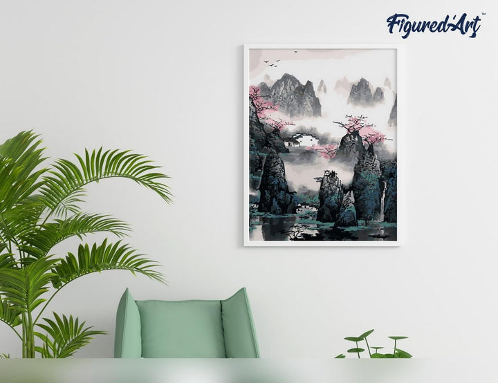 Figured'Art Malen Nach Zahlen Erwachsene Mit Rahmen Landschaft von China - Paint by Numbers Basteln