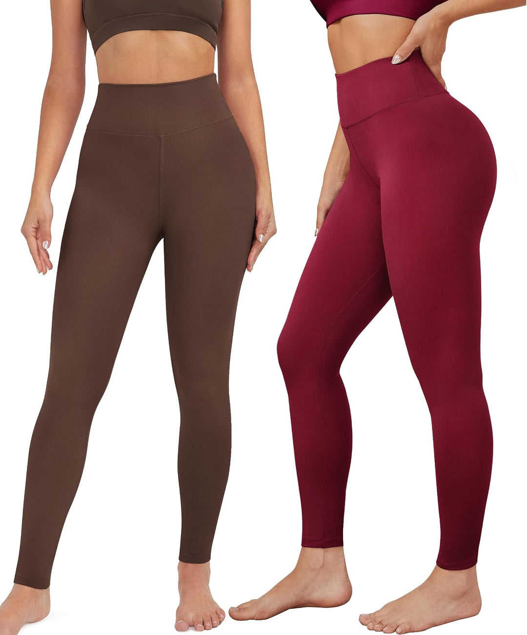 VALANDY Damen Weich Hosen-Set S-M 5 Packungen – 2 X Schwarz, Braun, Marineblau, Burgunderrot, S-M 5