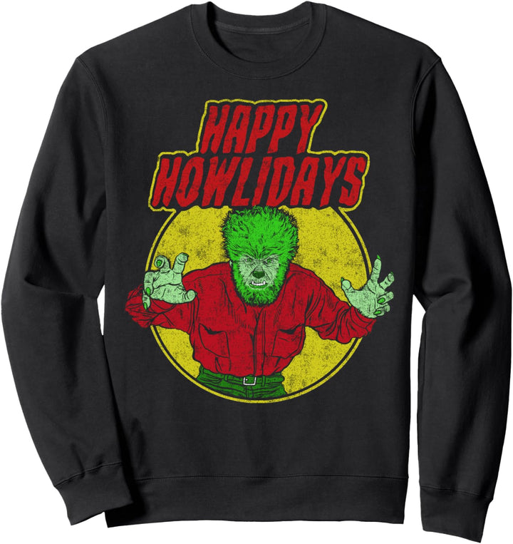 Universal Monsters Werewolf Happy Holidays Sweatshirt