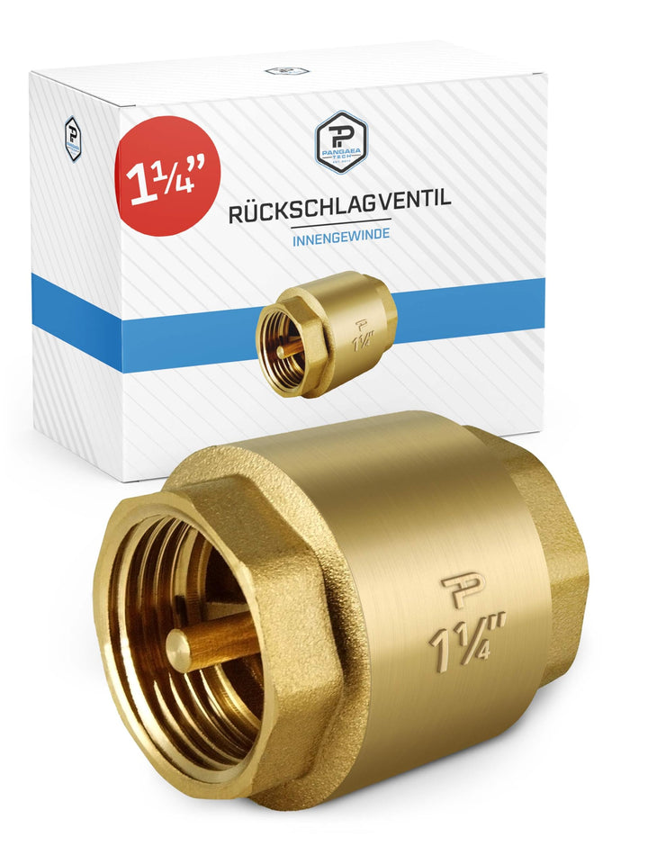 Universal Rückschlagventil 1 1/4 Zoll - rostfreier Rückflussverhinderer mit beidseitigem Innengewind