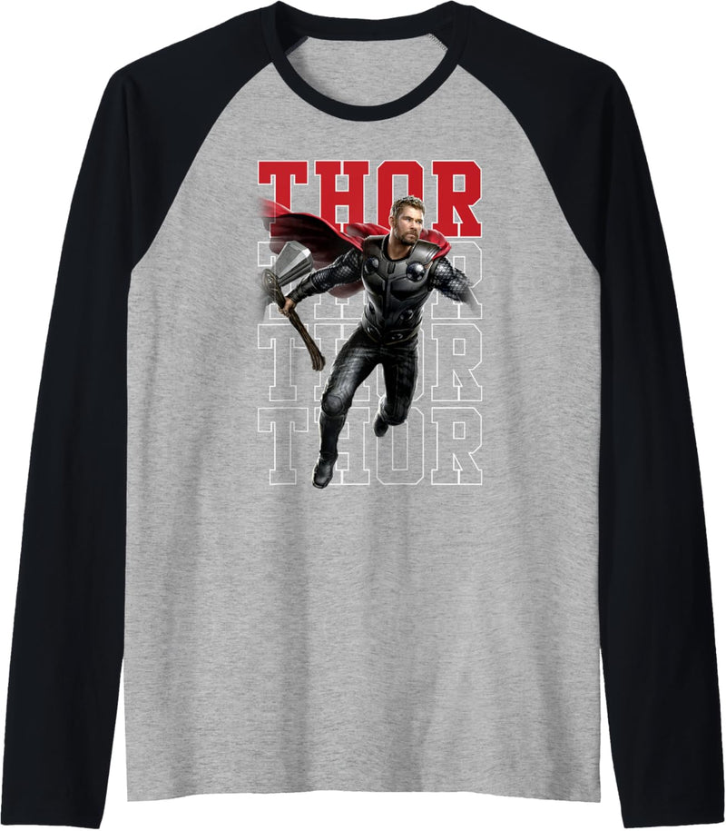 Marvel Avengers Thor Text Stack Portrait Raglan