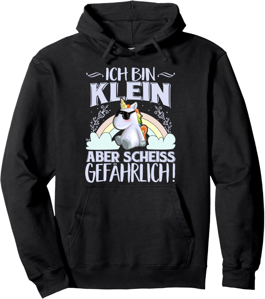 Damen Spruch Klein Aber Gefährlich Einhorn Pullover Hoodie