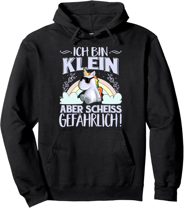 Damen Spruch Klein Aber Gefährlich Einhorn Pullover Hoodie