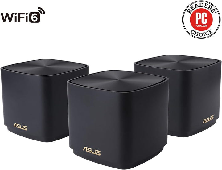 ASUS Ai Mesh AX-WLAN System ZenWiFi XD4 Schwarz (3in1 Mesh Zugangspunkte-Set, AX1800 WiFi 6, 2x Giga