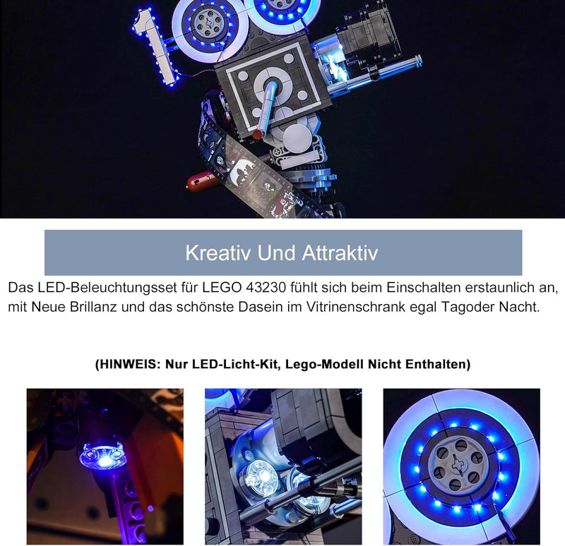 Led Licht Set für Lego Disney Walt Disney Tribute Camera 43230 (Kein Lego), Dekorationsbeleuchtungss