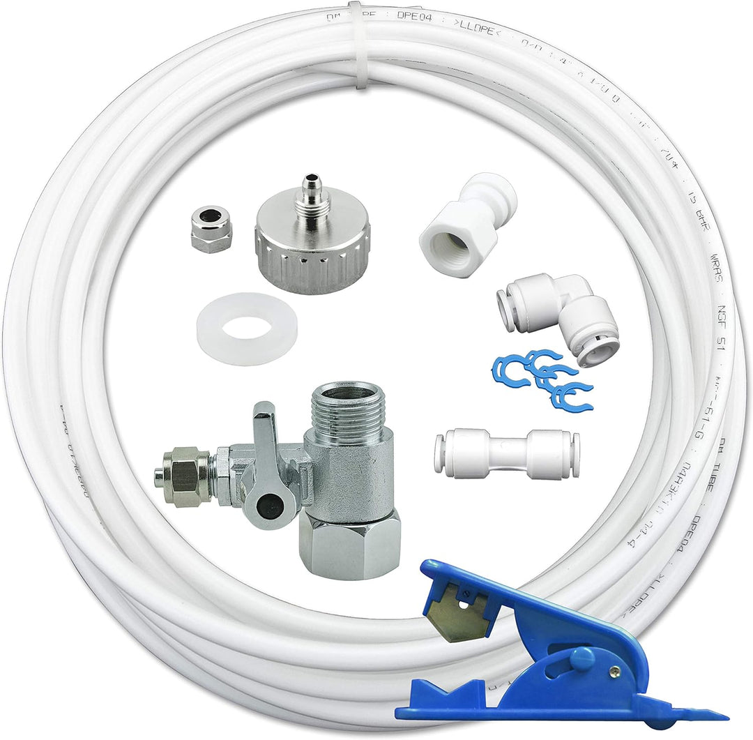 Wasserzulaufleitung Anschluss Set für Kühlschrank SBS 10m Wasserschlauch T-Stück Fitting
