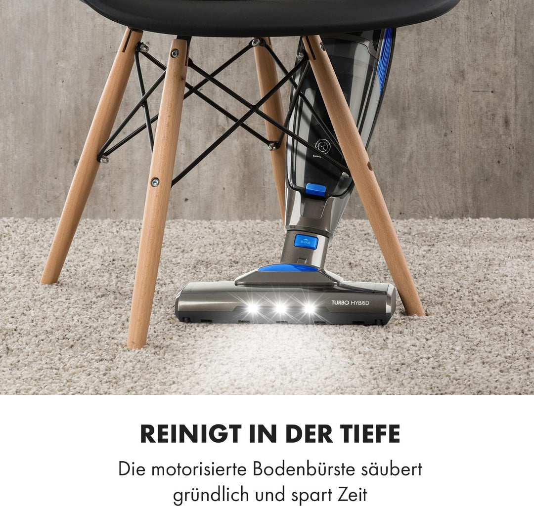 Klarstein TurboHybrid Zyklon Staubsauger, Akku Staubsauger, Staubsauger Kabellos für 50min Betriebsd