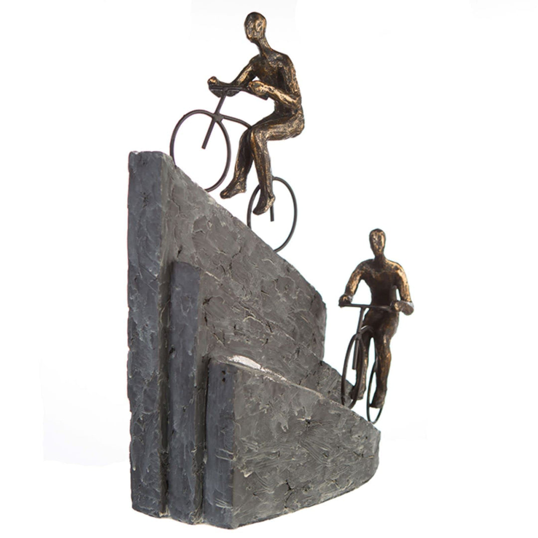 Casablanca Deko Skulptur Figur - Fahrrad Fahren Rennrad Mountainbike - Poly/Metall - 28x33x13 cm
