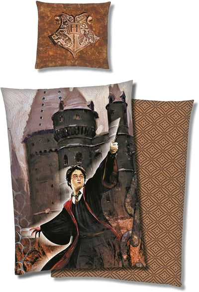 Harry Potter Fleece Bettwäsche 135x200 80x80 cm · Kinderbettwäsche extra weiche Kuschel-Bettwäsche ·