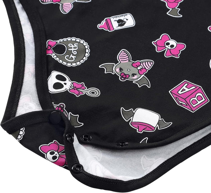 LittleForBig Baumwolle Strampler Onesie Pyjamas Bodysuit – Baby Goth Usagi & Bella Onesie Strampler