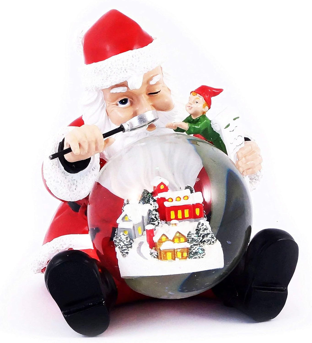 Wichtelstube-Kollektion Weihnachtsmann mit LED Beleuchtung, handbemalt und detailreich - Weihnachtsd